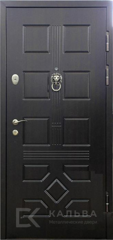Фото «Черная стальная дверь с молотком внутри дуб сонома №32»