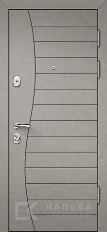 Фото «Входная дверь серая волна снаружи внутри белёный дуб для квартиры №322»