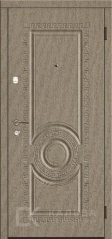 Фото «Железная дверь с серым меандром и классической панелью орех №144»