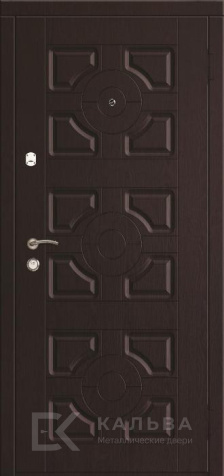 Фото «Входная дверь тёмный шоколад объёмная геометрия панель дуб №197»