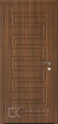 Фото №2 «Стальная дверь МДФ тёмный дуб снаружи классика внутри модерн №175»