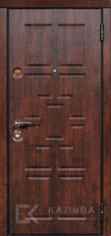 Фото «Железная дверь тёмный орех снаружи внутри серый дуб арка №158»