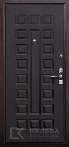 Фото №2 «Металлическая дверь тёмная квадраты внутри серая классика арка №159»